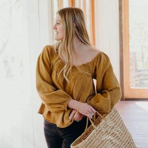 CJLA Tollis Blouse, Mustard (S)